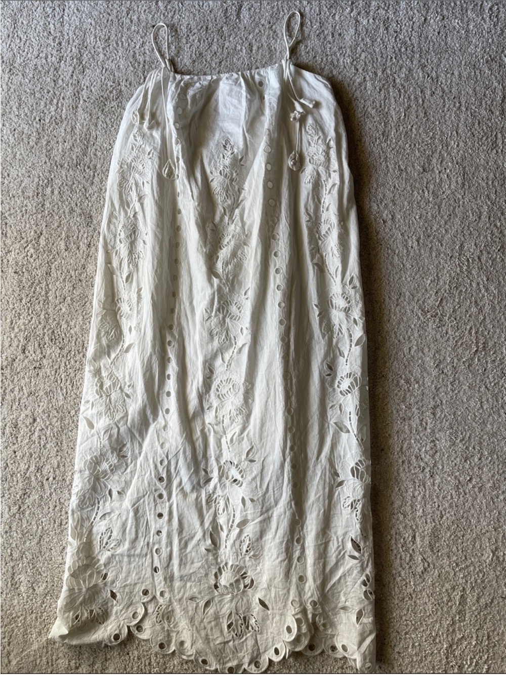 FARM RIO Embroidered Richelieu White Maxi Dress - Picture 6 of 13